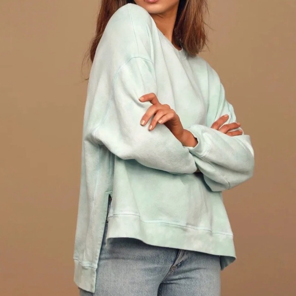 Found Los Angeles Mint Green Tie Dye Beach Sweatshirt Sweater Size Large - Picture 2 of 7